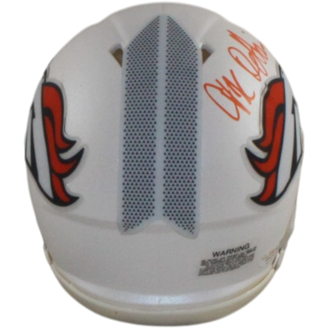 JK Dobbins Autogrraphed/Signed Denver Broncos 24 Alt Mini Helmet JSA 57175