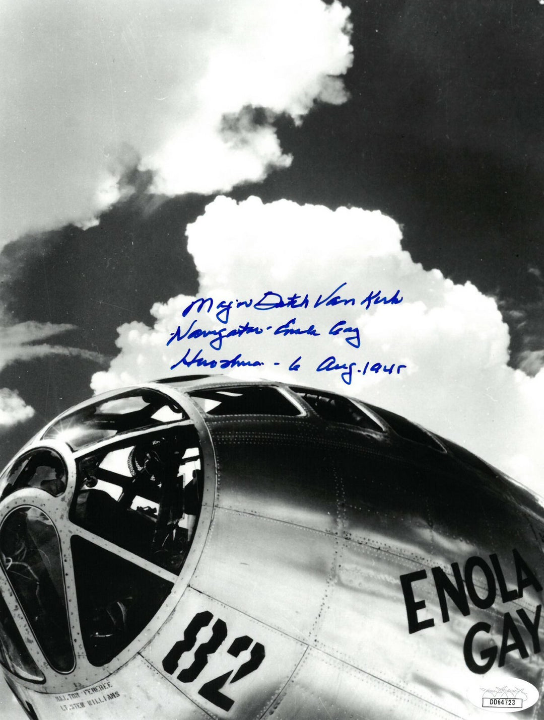 Dutch Van Kirk signed WWII 8x10 Photo Nav Enola Gay/Hiroshima- JSA #DD64722