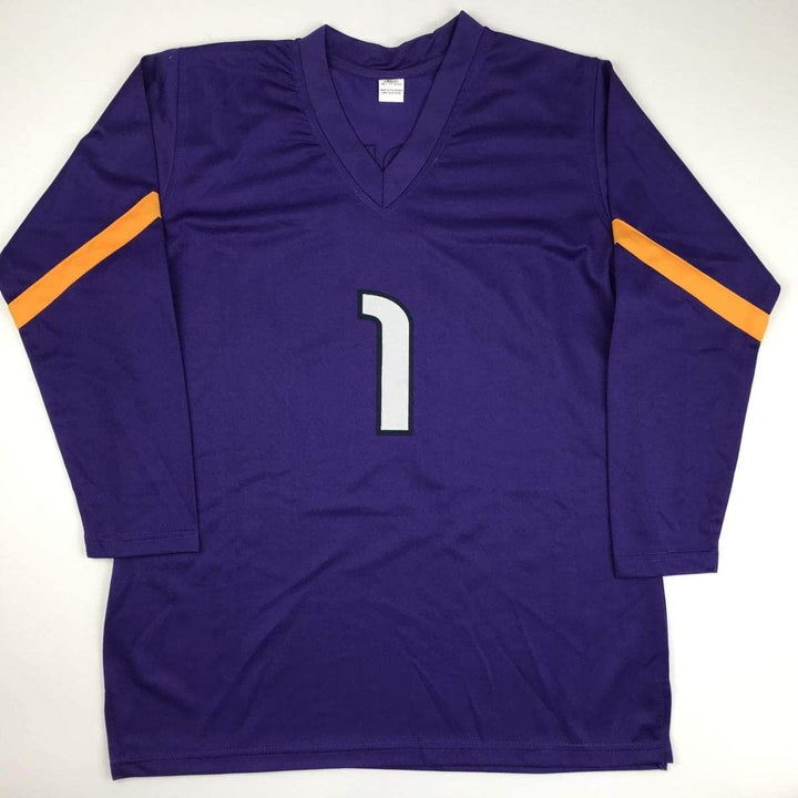 Autographed/Signed Hope Solo Purple Long Sleeve Team USA Jersey JSA COA