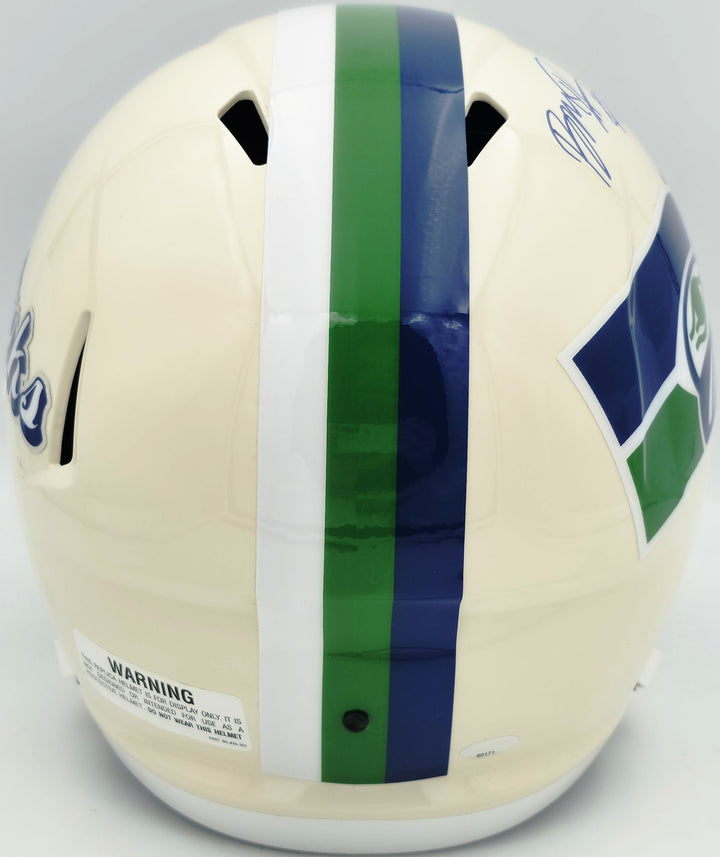 Byron Murphy II Signed Seahawks Cream Retro Full Size Speed Replica Helmet MCS