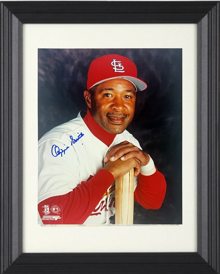 Ozzie Smith signed St. Louis Cardinals MLB 8x10 Photo Framed-COA/Show Ticket/HOF