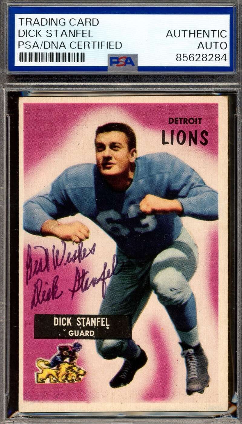 Dick Stanfel PSA DNA Signed 1955 Bowman Rookie Autograph HOF