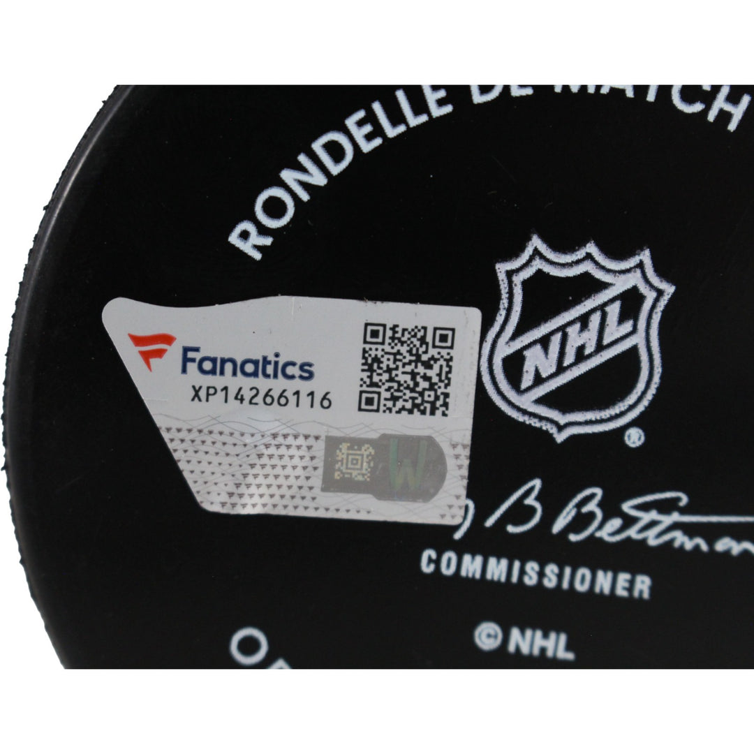Cale Makar Autographed/Signed Colorado Avalanche Game Puck Fanatics 53529