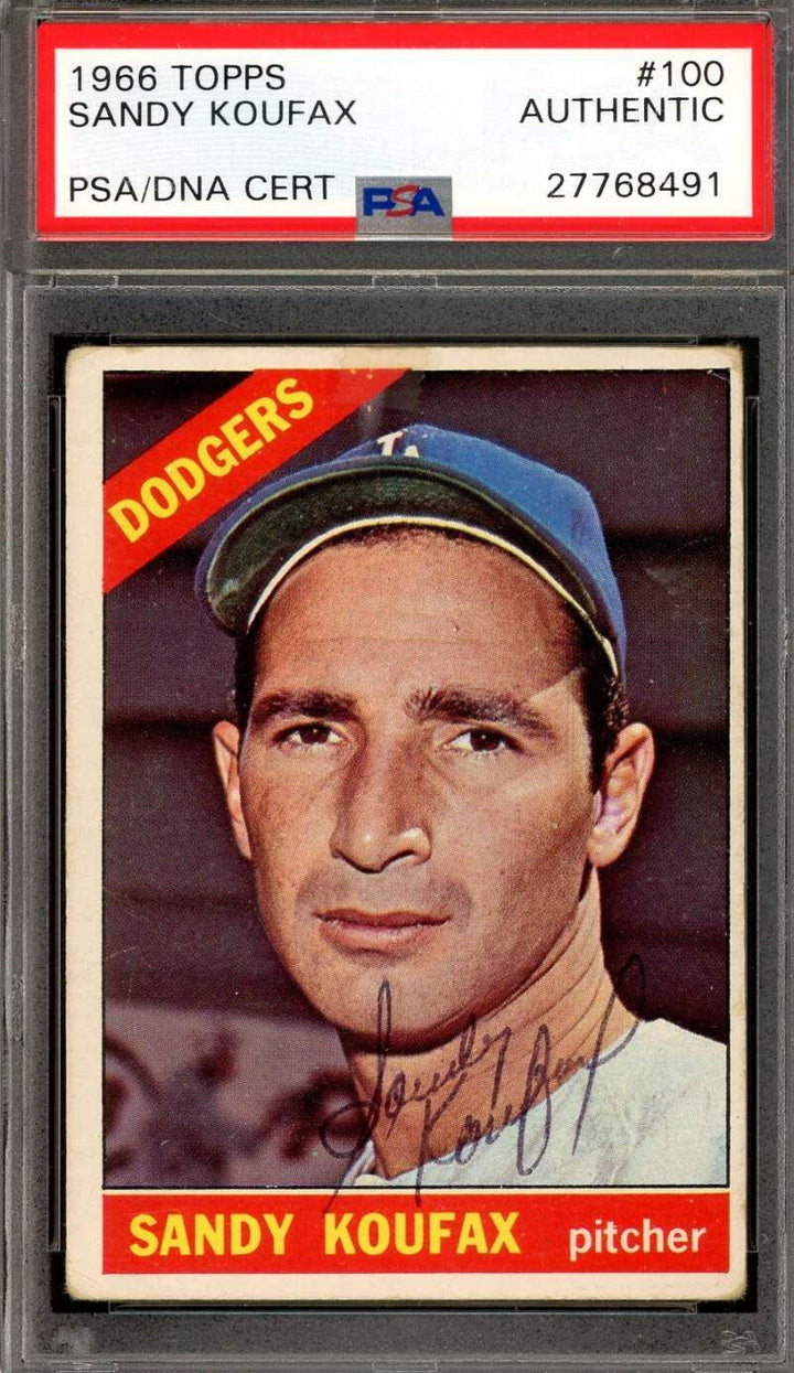 Sandy Koufax PSA DNA Signed 1966 Topps Autograph