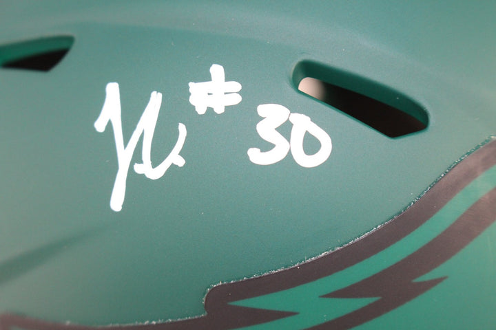 Jihaad Campbell Autographed Philadelphia Eagles Mini Helmet Rave Beckett 52732