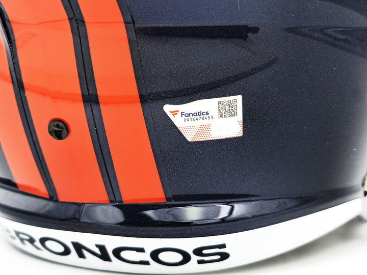 Russell Wilson Signed Broncos Blue Full Size Replica Speed Helmet Fanatics Holo