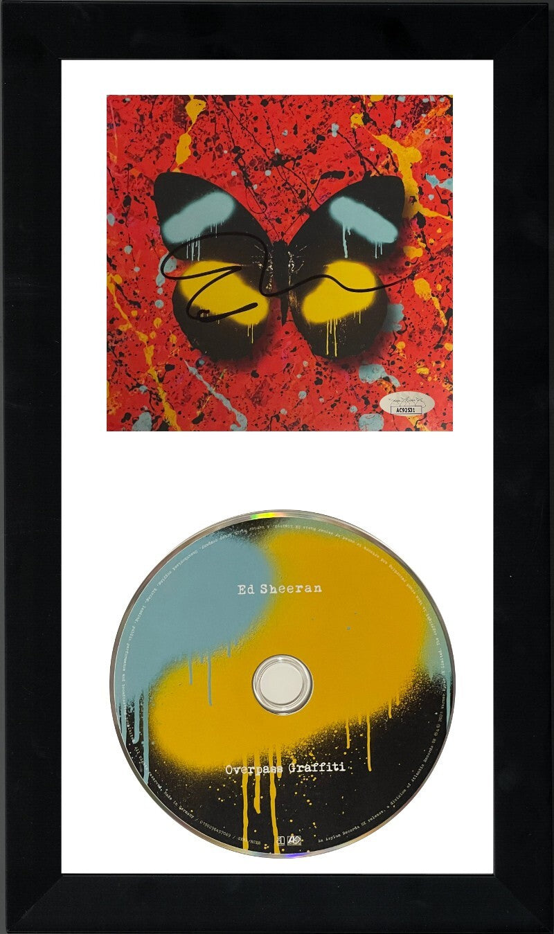 Ed Sheeran signed 2021 Overpass Graffiti Atlantic/UK CD Cover/CD Framed - JSA