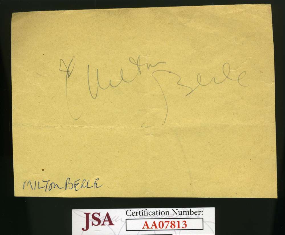 Milton Berle Signed Jsa Coa 1940`s Album Page Autograph Authentic