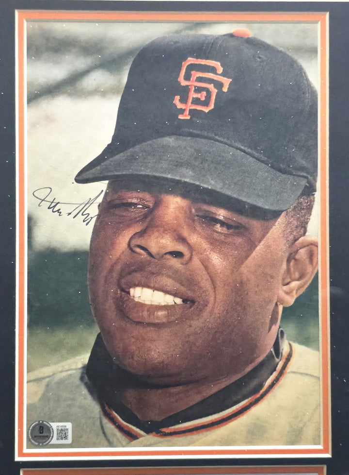 Willie Mays Signed Framed 8x11 Magazine Page Photo Vintage Beckett AE16556