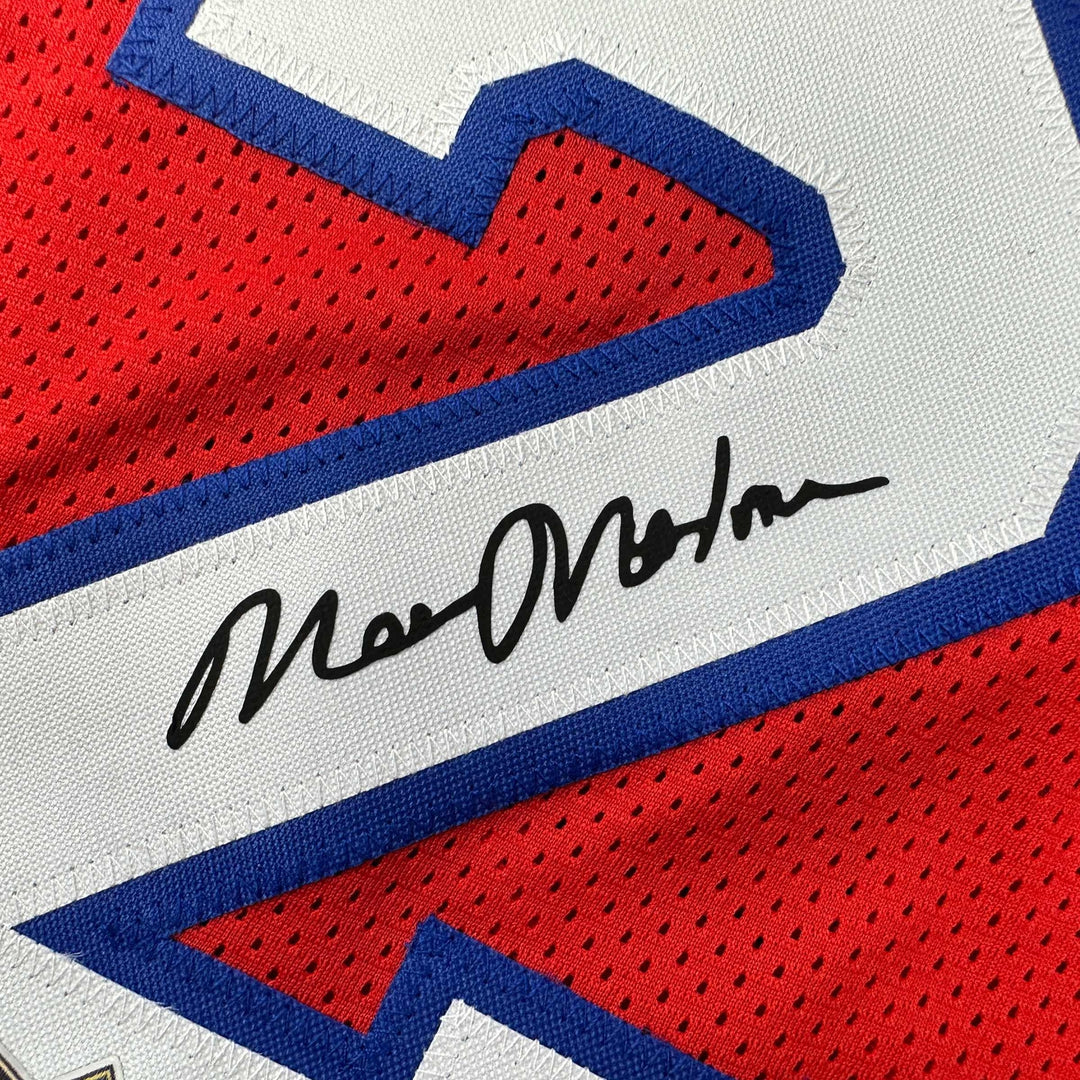 Facsimile Autographed Moses Malone Philadelphia Red Reprint Jersey Size Men's XL