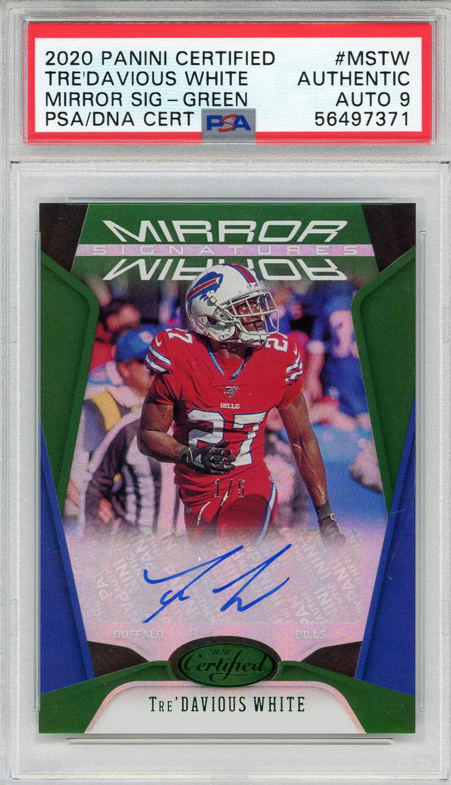 Tre'Daviouos White Autographed 2020 Panini Certified Green Rookie Card #MSTW (PS