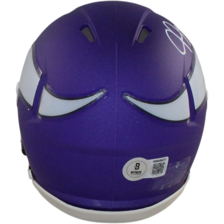 Justin Jefferson Autographed Minnesota Vikings Mini Helmet Beckett Witness 56174
