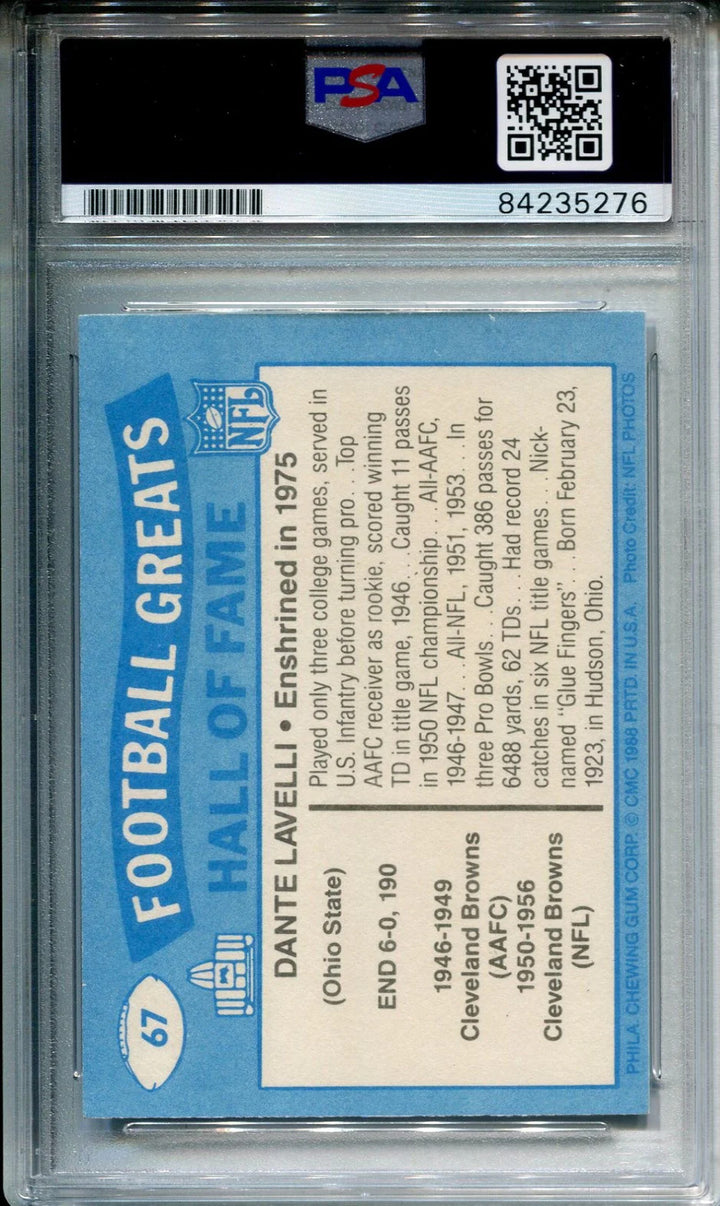 Dante Lavelli 1988 Autographed Swell Football Card (PSA)