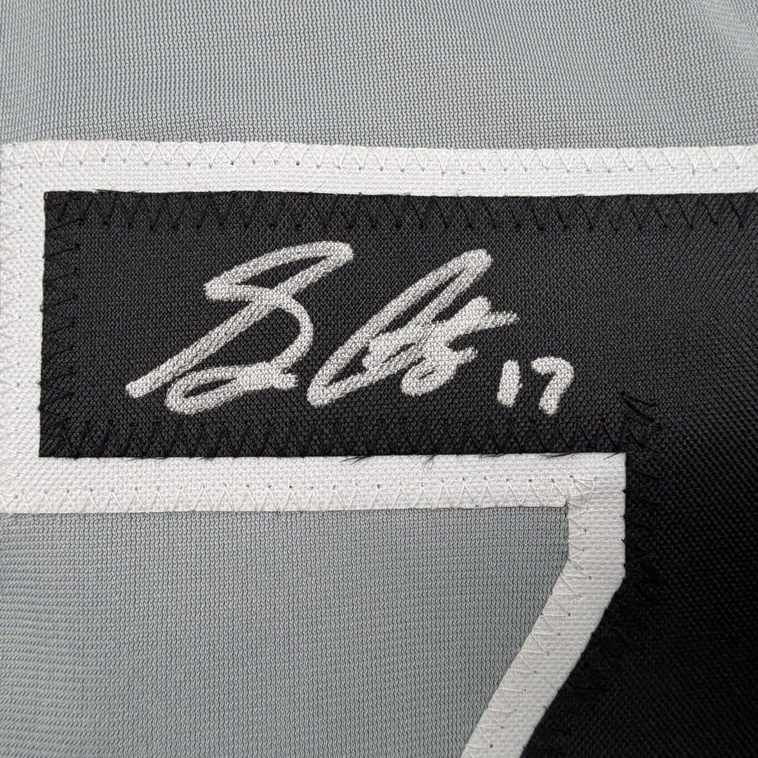 Framed Autographed/Signed Sam Antonacci 35x39 Chicago Grey Jersey BAS COA