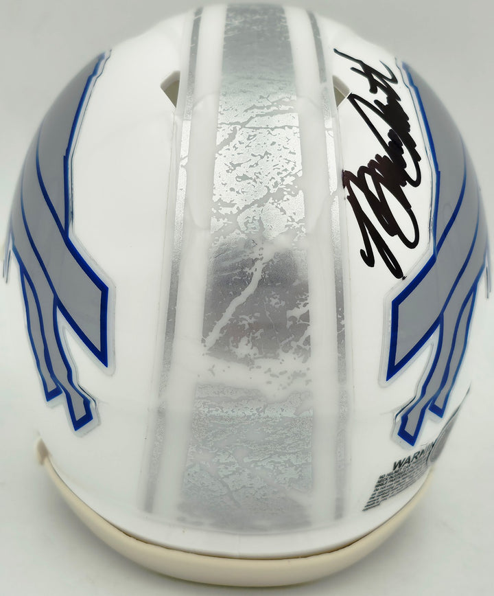 Bruce Smith Signed Buffalo Bills White Rivalries Speed Mini Helmet Beckett Wit