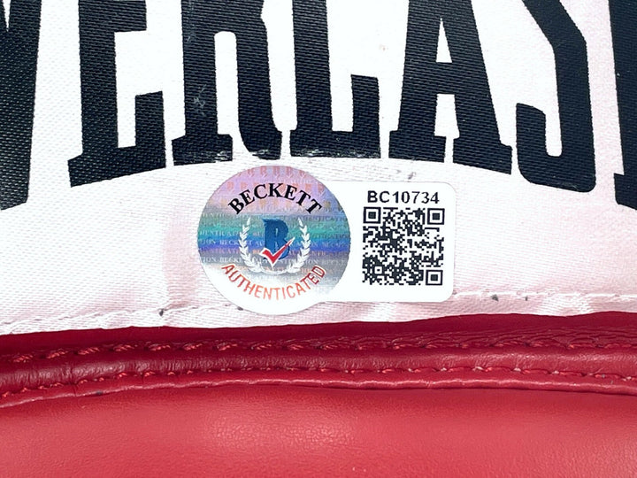 Mike Tyson Autographed Red Everlast Boxing Glove Beckett BAS COA Signed Iron