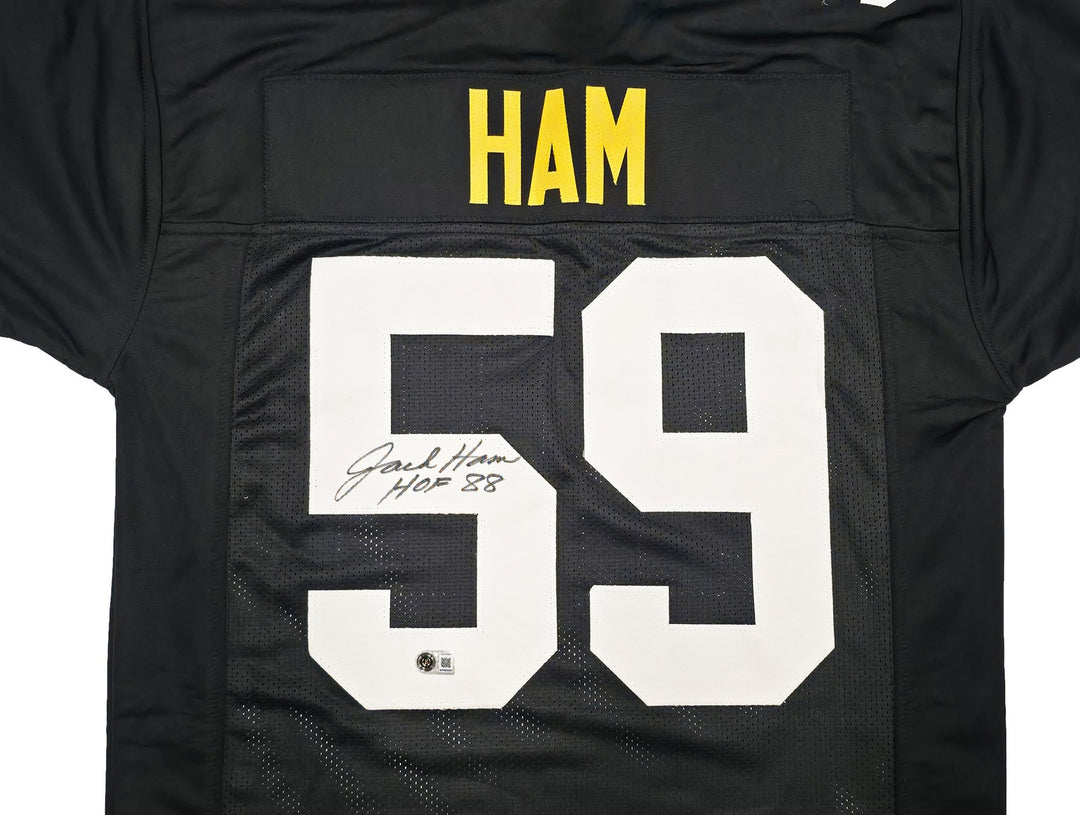 Pittsburgh Steelers Jack Ham Signed Black Jersey "HOF 88" Beckett BAS Witness