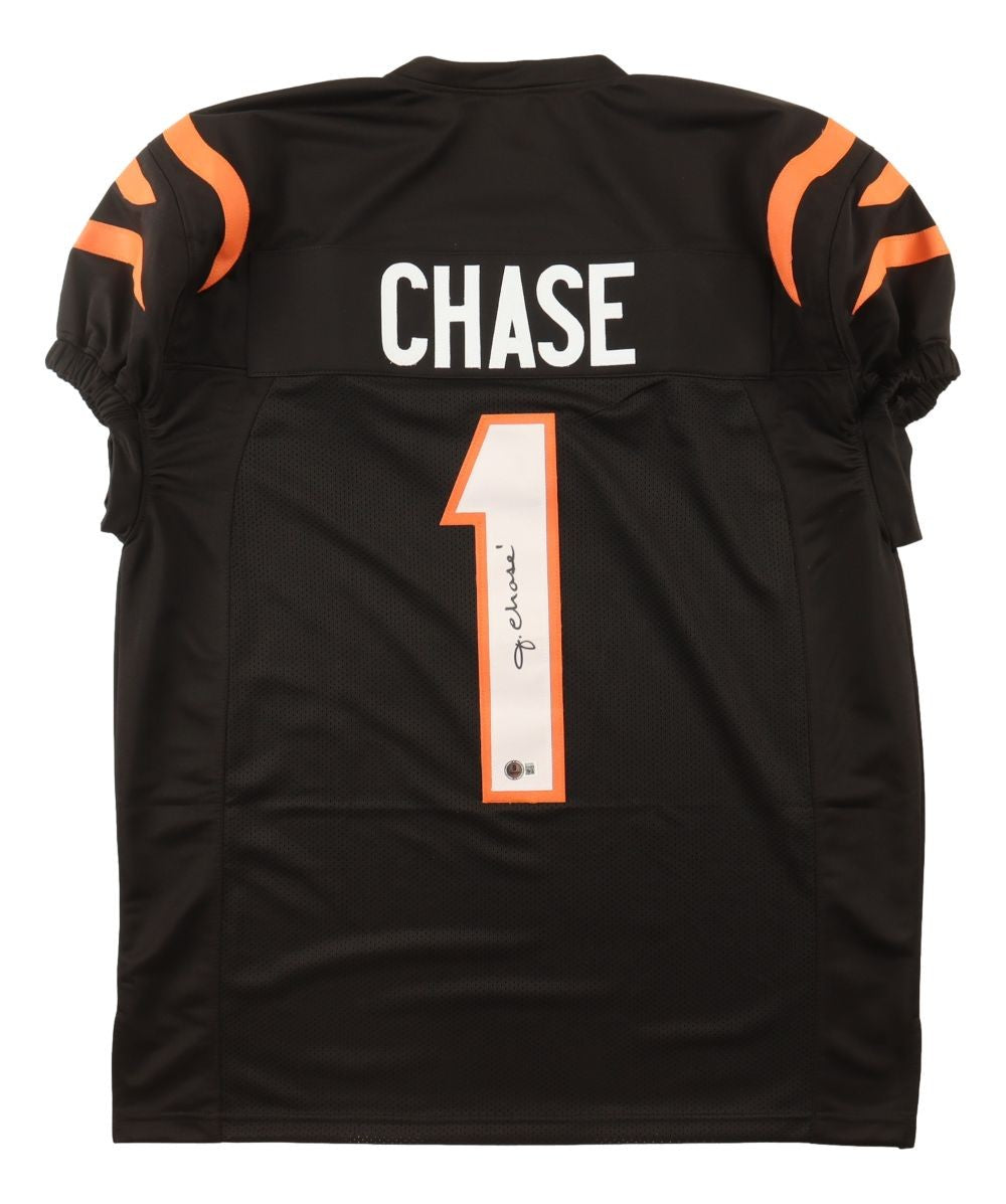 Ja'Marr Chase Cincinnati Signed Black Pro-Cut Football Jersey BAS