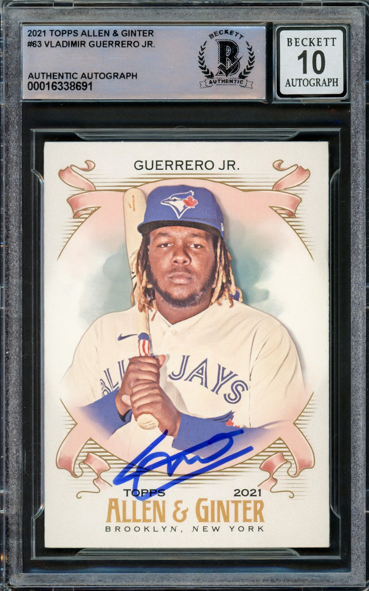 Vladimir Guerrero Jr. Signed 2021 Topps A&G #63 Blue Jays Auto 10 BAS