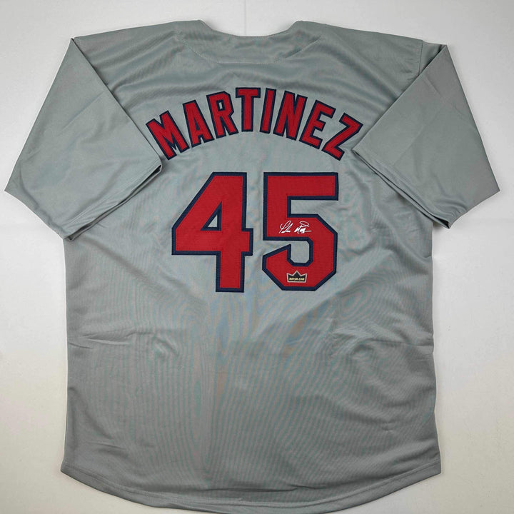 Facsimile Autographed Pedro Martinez Boston Grey Reprint Auto Jersey Men's XL