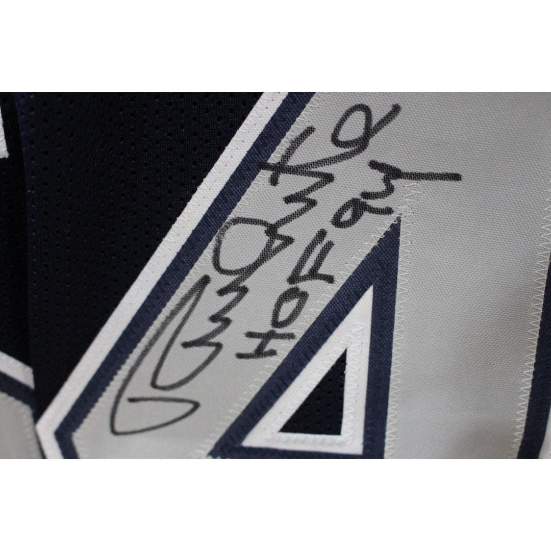 Randy White Autographed Pro Style XL Blue Jersey HOF Beckett Witness 49710