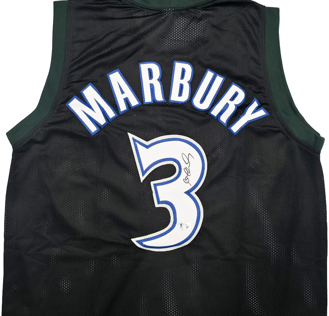 Minnesota Timberwolves Stephon Marbury Signed Black Jersey Beckett Witness