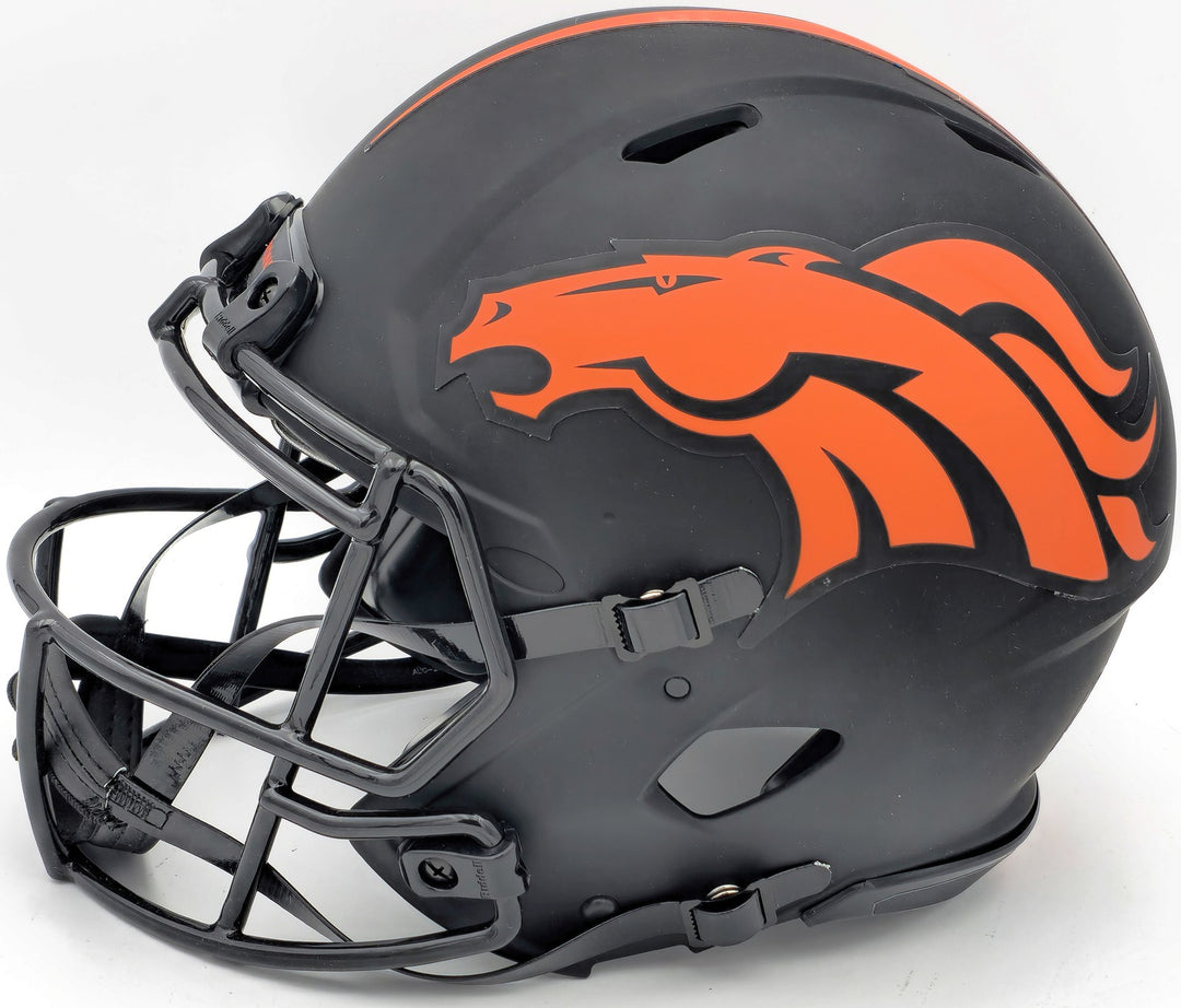 Russell Wilson Auto Broncos Eclipse Black Full Size Auth Helmet Lets Ride