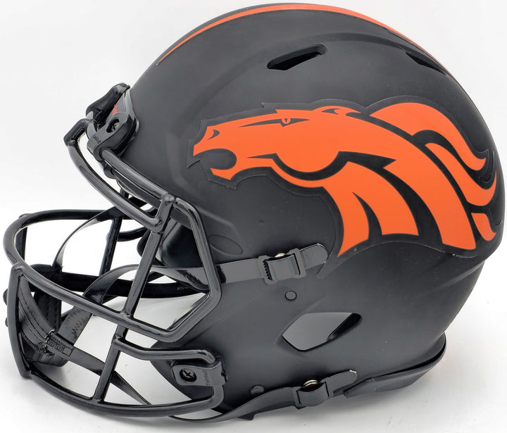 Russell Wilson Auto Broncos Eclipse Black Full Size Auth Helmet Lets Ride
