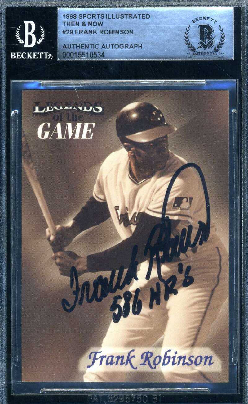 Frank Robinson Beckett COA Signed 1998 Sports Illustrated Then Now Autograph
