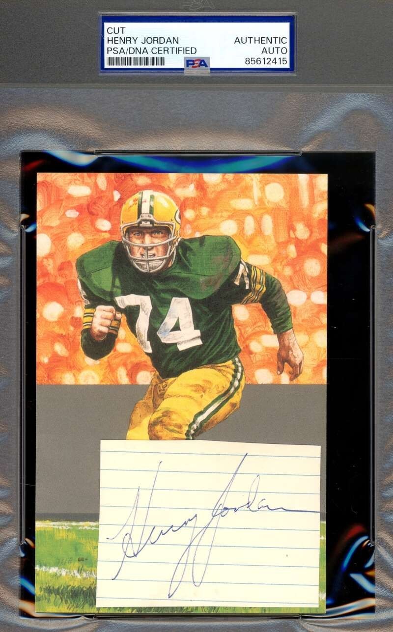 Henry Jordan PSA DNA Signed Goal Line Art Card Cut GLAC Autograph Packers