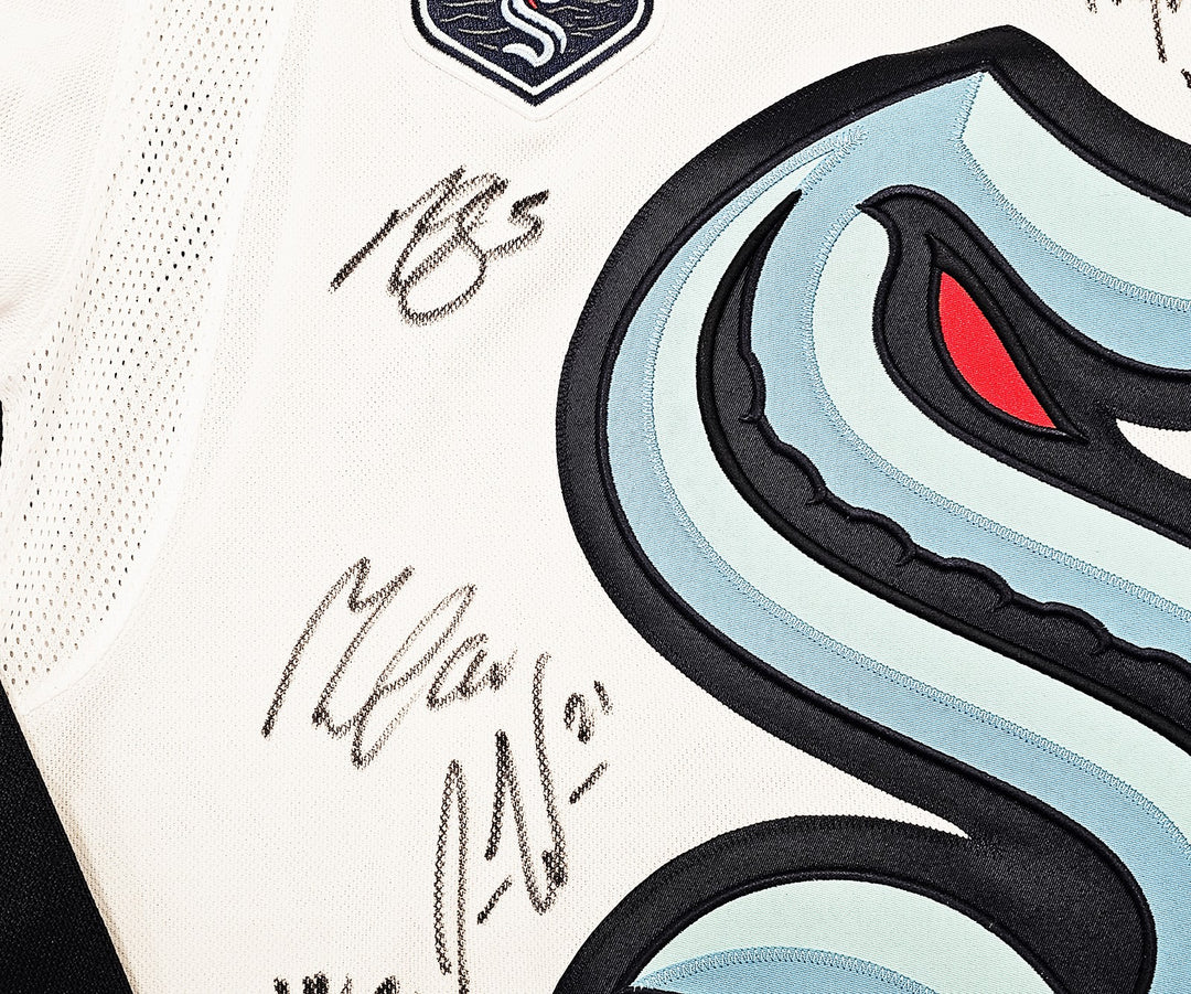 Seattle Kraken Inaugural Season Auto White Adidas Jersey 24 Sigs #/50 Fanatics