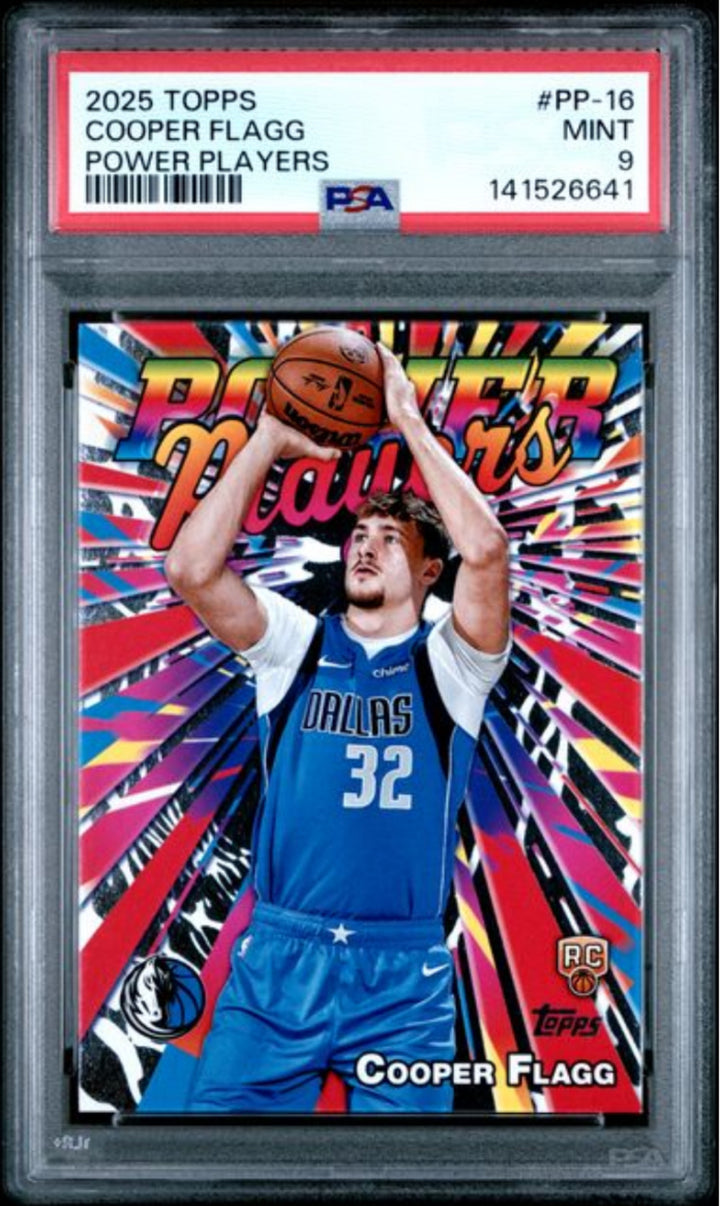 Graded 2025 Topps Cooper Flagg #PP16 Power Players Rookie Basketball Card PSA 9