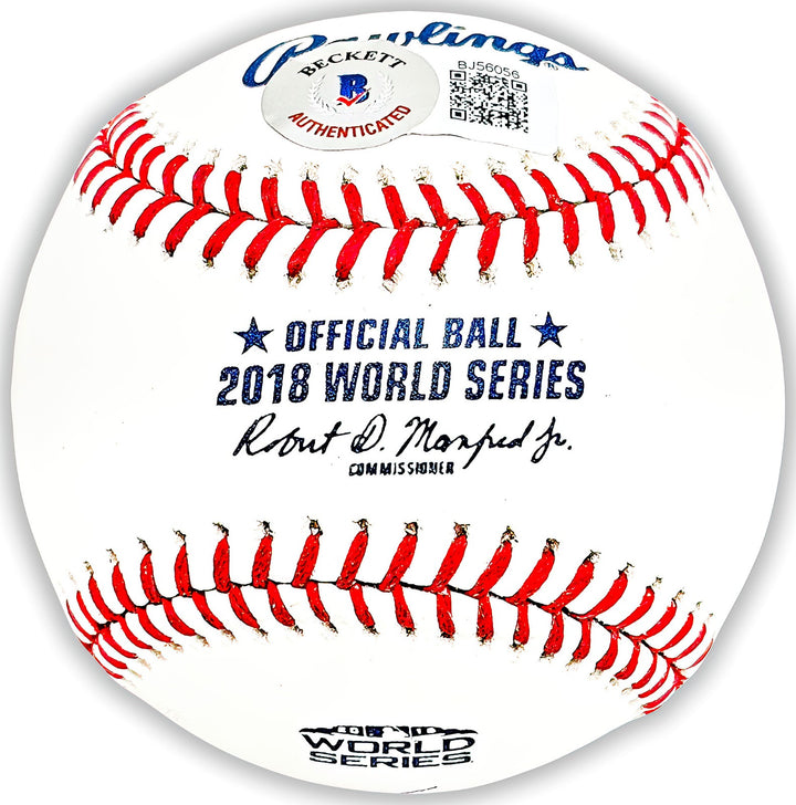 Mookie Betts Signed Official 2018 WS Logo MLB Baseball Boston Red Sox Beckett