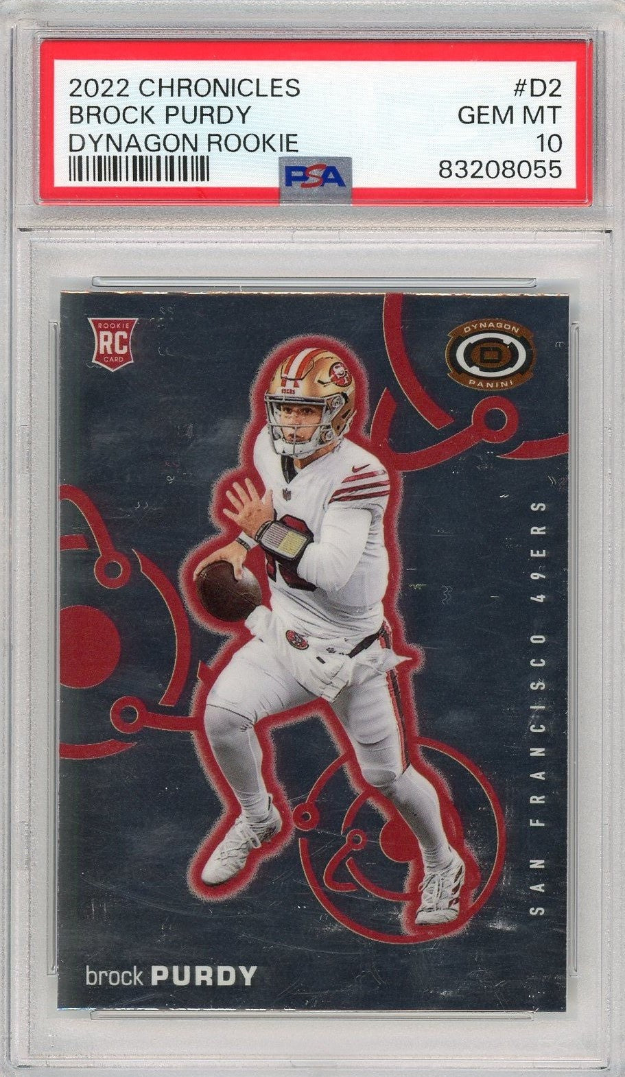 Graded 2022 Panini Chronicles Brock Purdy #D2 Dynagon RC Card PSA 10