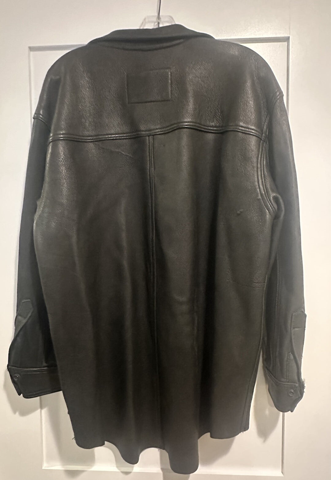 Vintage Branded Garments Black Leather Jacket Button Usa New W/out Tag Sz M 44