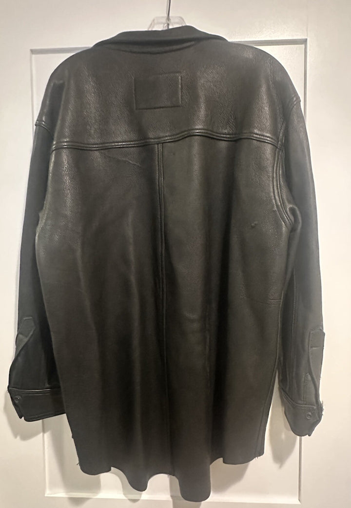 Vintage Branded Garments Black Leather Jacket Button Usa New W/out Tag Sz M 44