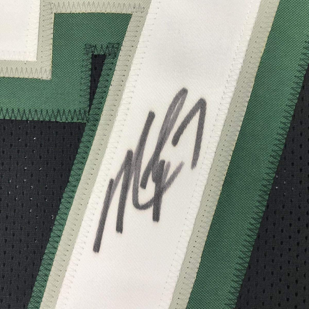 Autographed/Signed MICHAEL MIKE VICK Philadelphia Black Jersey PSA COA