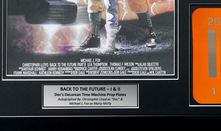 Back to Future Michael J. Fox Christopher Lloyd Signed Plate Collage Framed JSA