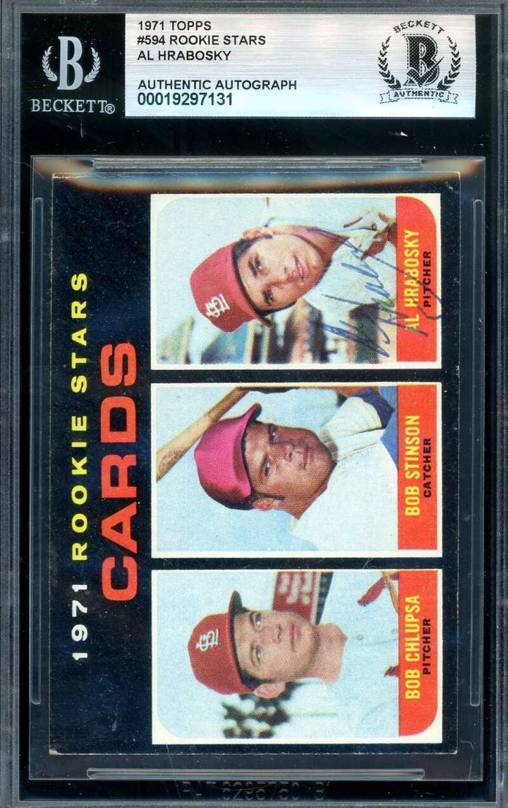 Al Hrabosky Beckett BAS Signed 1971 Topps Rookie Stars Autograph Cardinals