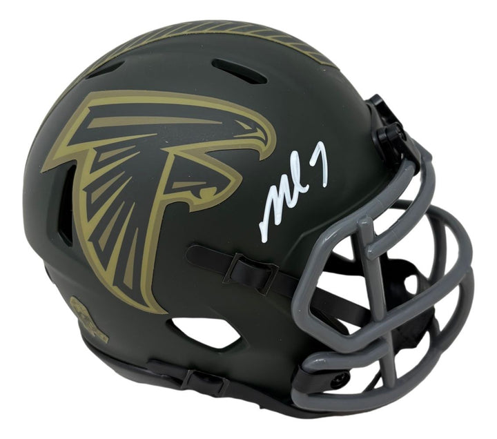 Michael Vick Signed Atlanta Falcons Salute To Service Mini Speed Helmet BAS
