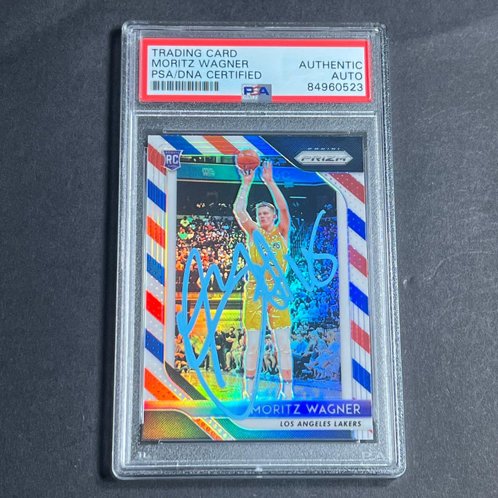 2018 Panini Prizm RWB #284 Moritz Wagner Signed Card PSA Slabbed RC Lakers