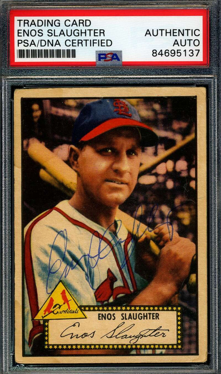 Enos Slaughter PSA DNA Signed 1952 Topps Autograph