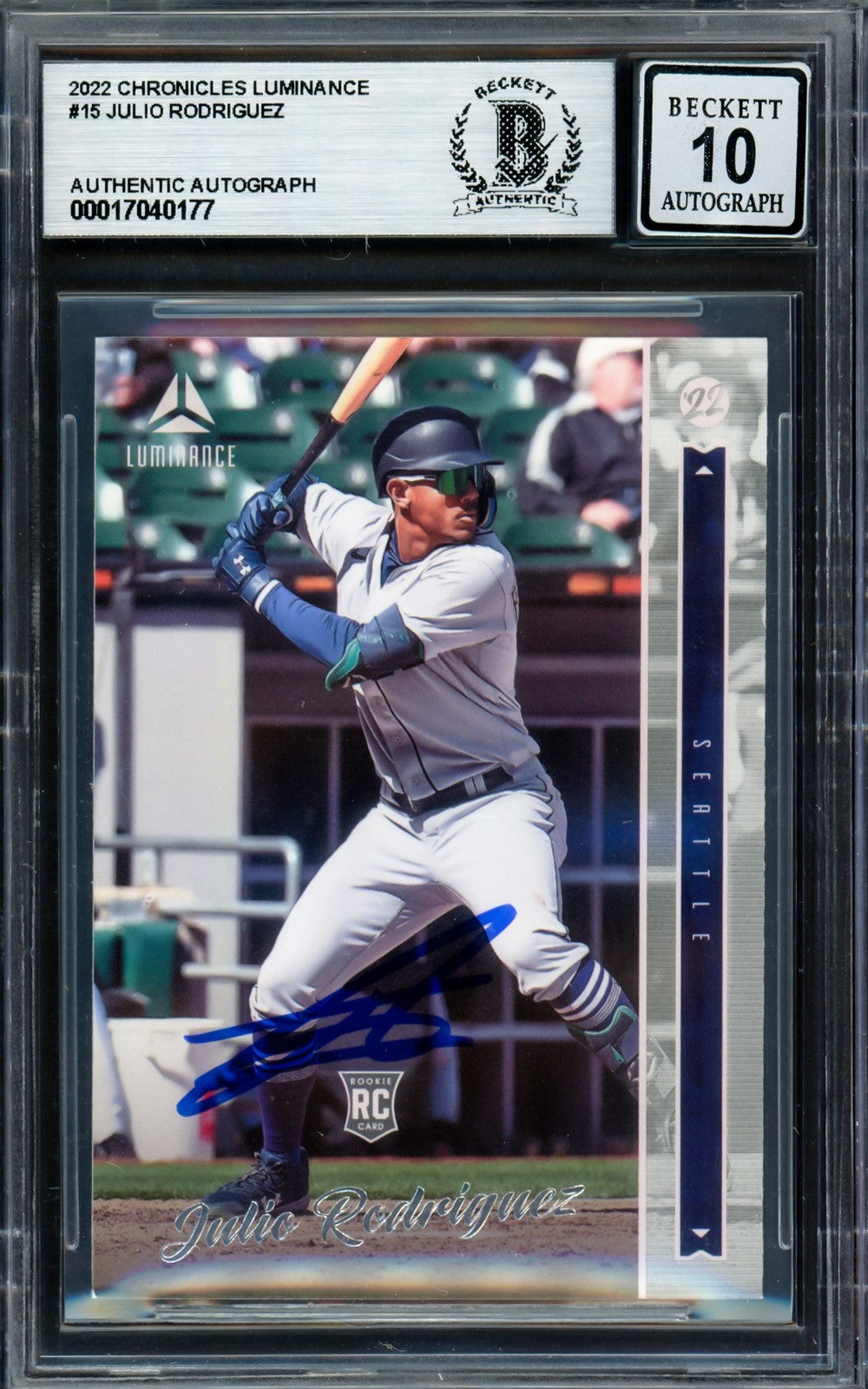 Julio Rodriguez Auto Signed 2022 Panini Luminance RC 15 Mariners Sig 10 Beckett