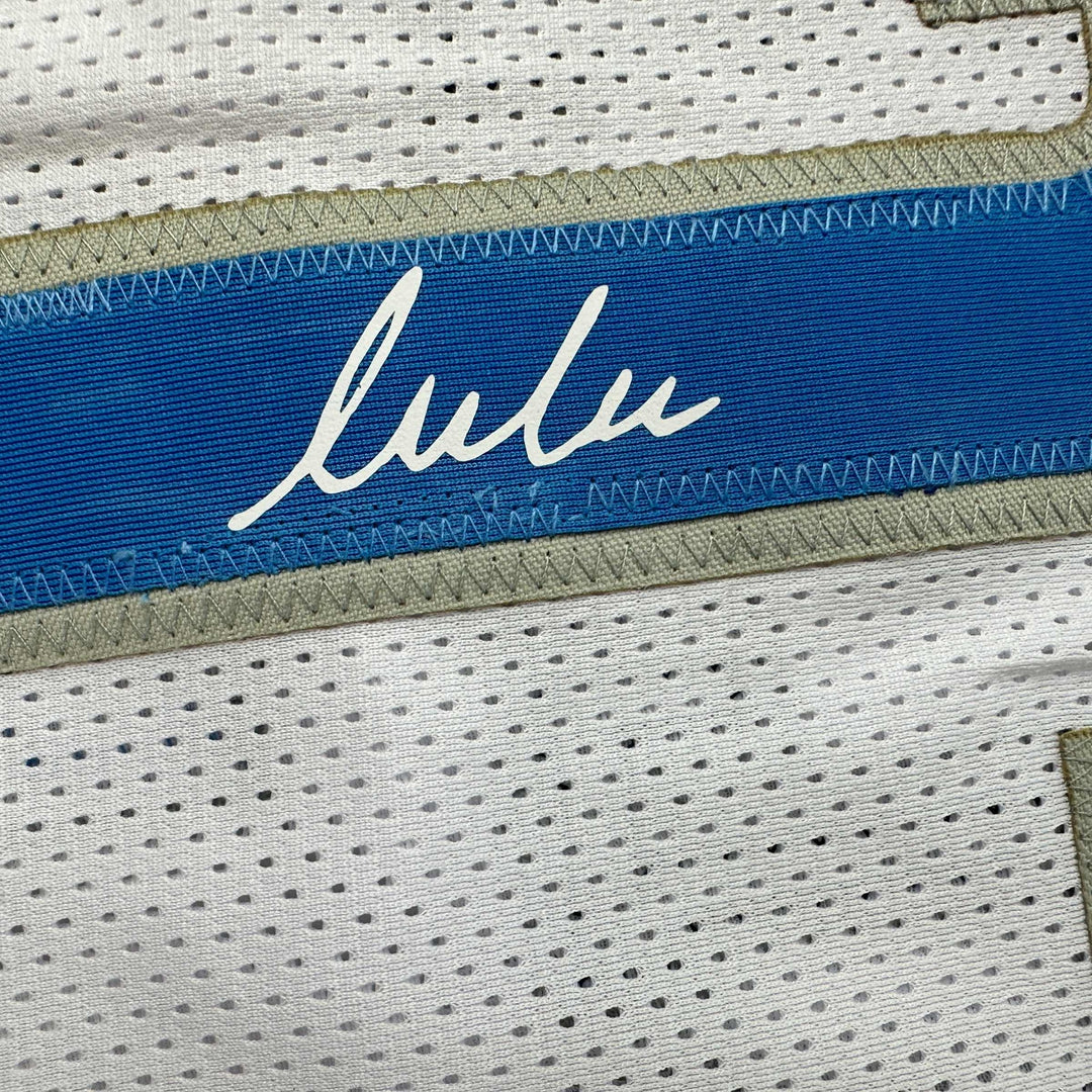 Facsimile Autographed Luka Doncic Dallas White Reprint Jersey Size Men's XL