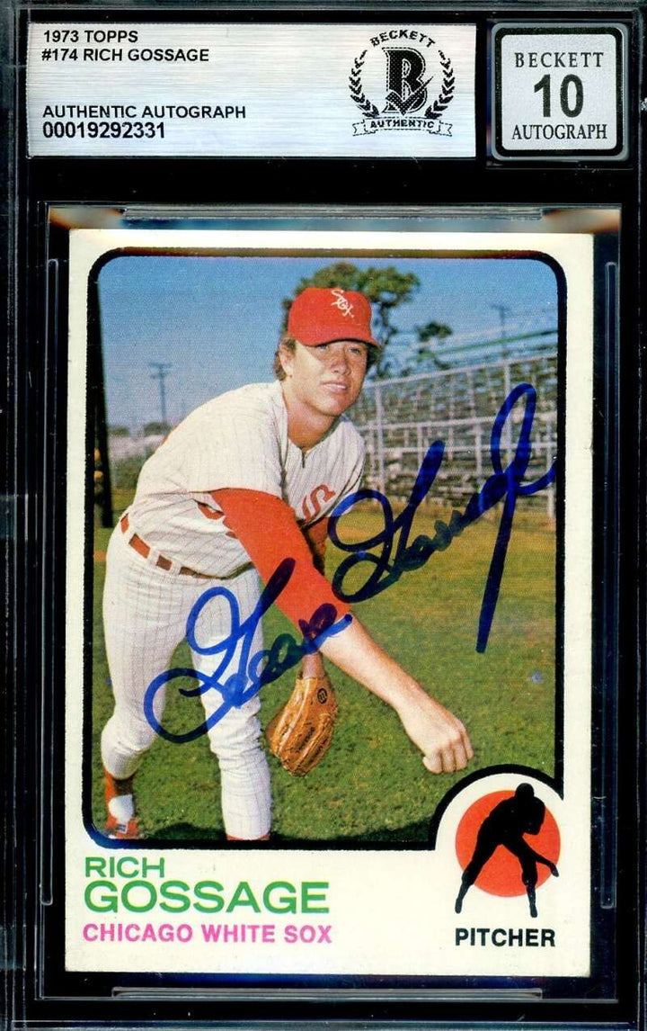 Rich Goose Gossage Gem Mint 10 Beckett BAS Signed 1973 Topps Rookie Autograph