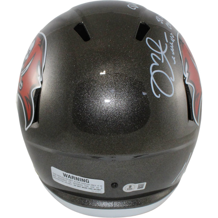 Tampa Bay Buccaneers SB 37 Alstott Sapp +3 Signed F/S TB Helmet Beckett W 54861