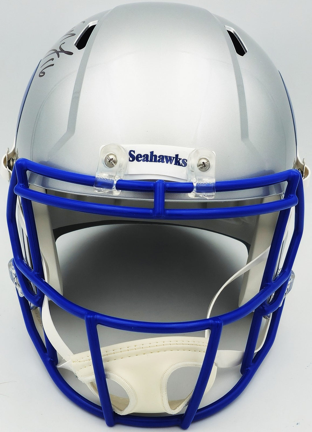 Tyler Lockett Auto Seahawks Silver 1983-01 Throwback Full Size Speed Rep Helmet