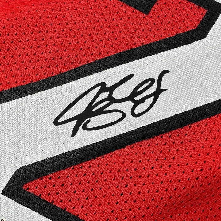 Framed Facsimile Autographed Jimmy Butler 33x42 Red Reprint Laser Auto Jersey