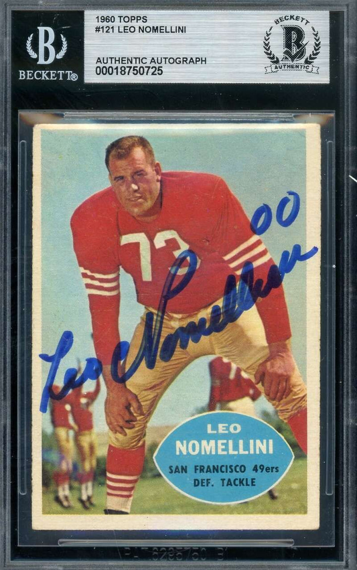 Leo Nomellini Beckett BAS Signed 1960 Topps Autograph 49ers