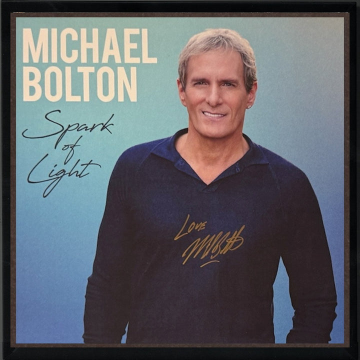 Michael Bolton signed 2023 Spark Light 11.75x11.75 Art Card/Album/LP/Framed- COA